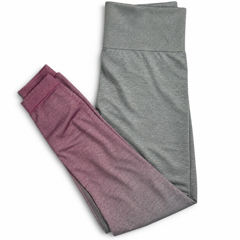 Gymshark Ombre Seamless Leggings Womens S Grey Purple High Waisted Activewear